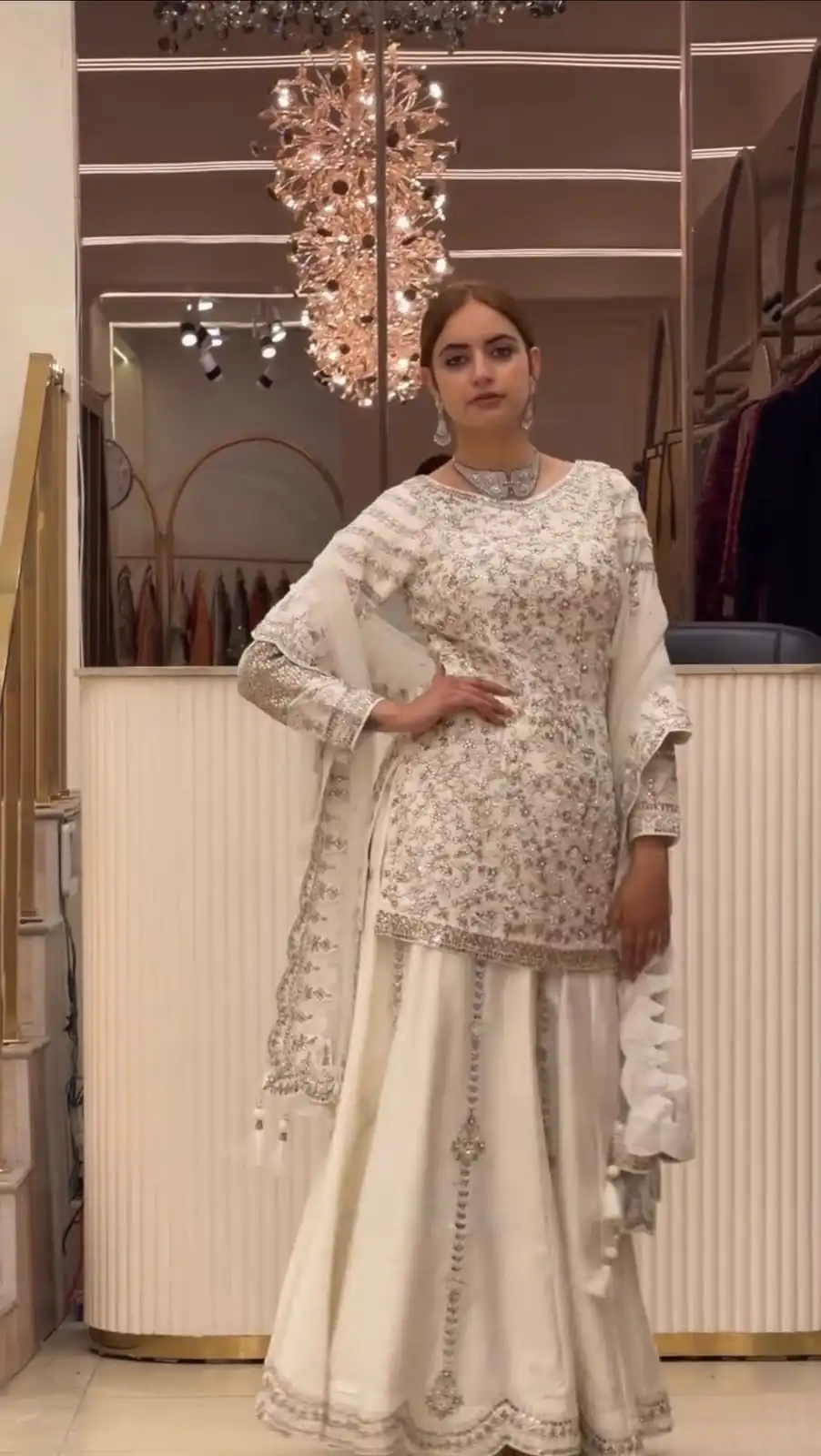 DB 47 White Faux Georgette Salwar Suit with Mirror Work & Embroidery Work. Get it for ₹2399. Delivery 4-6 Working Days. Shop now. | Jump Suits, Salwar suit, Designer Suits, Casual Suits, Creative suits, Palazzo Suits, Party Wear Suits, Patiala Suits, Straight Suits