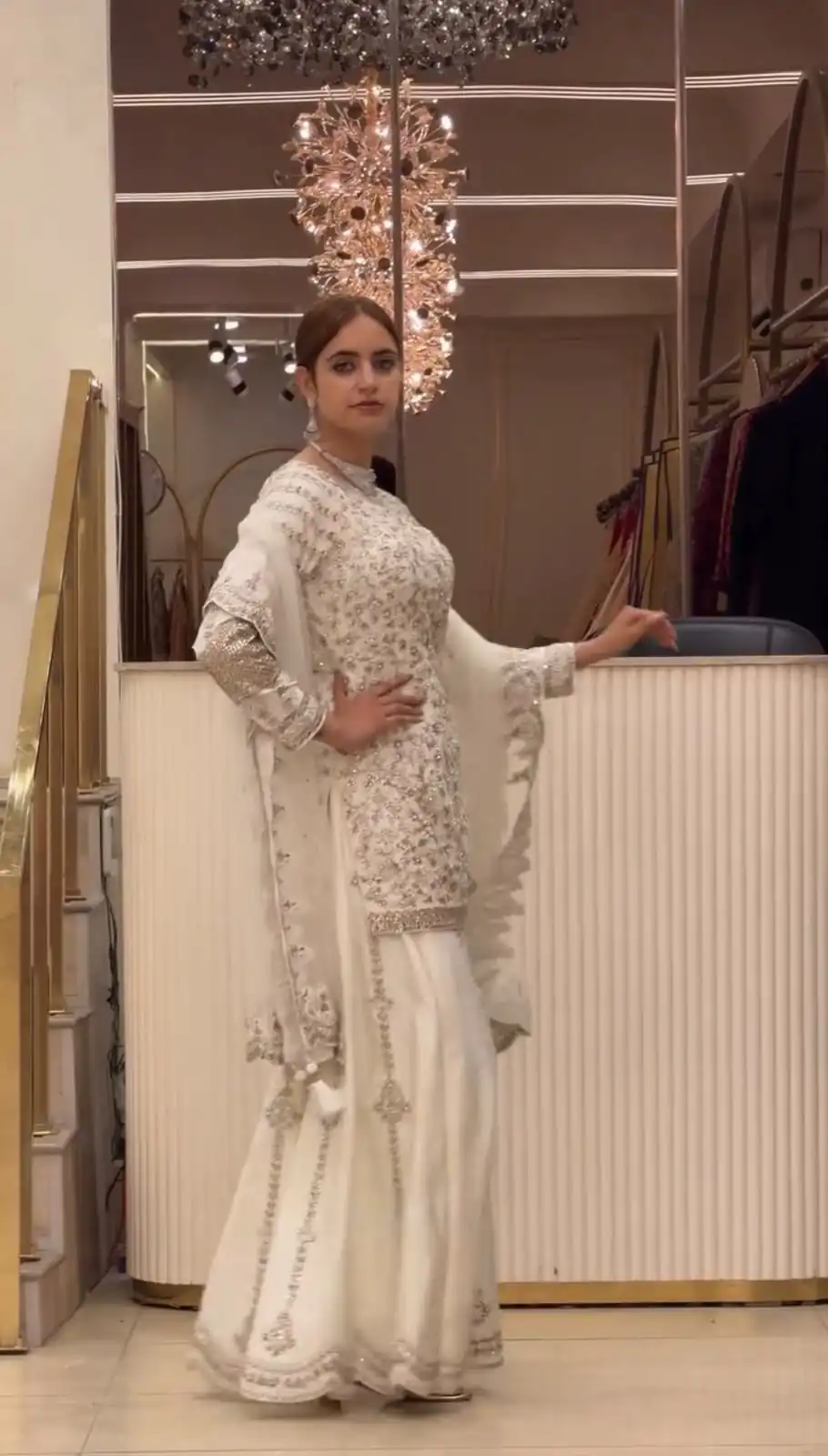 DB 47 White Faux Georgette Salwar Suit with Mirror Work & Embroidery Work. Get it for ₹2399. Delivery 4-6 Working Days. Shop now. | Jump Suits, Salwar suit, Designer Suits, Casual Suits, Creative suits, Palazzo Suits, Party Wear Suits, Patiala Suits, Straight Suits