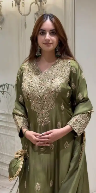 NSR 906 Mehandi Roman Silk Salwar Suit with Sequins Work & Embroidery Work. Available at ₹2449 only. Delivery 4-6 Working Days. Shop now. | Jump Suits, Salwar suit, Designer Suits, Casual Suits, Creative suits, Palazzo Suits, Party Wear Suits, Patiala Suits, Straight Suits