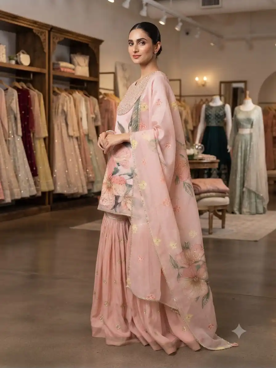 LG 2130 Peach Soft Organza Salwar Suit with Embroidery Work & Cut Work. Available at ₹2399 only. Delivery 4-6 Working Days. Shop now. | Jump Suits, Salwar suit, Designer Suits, Casual Suits, Creative suits, Palazzo Suits, Party Wear Suits, Patiala Suits, Straight Suits