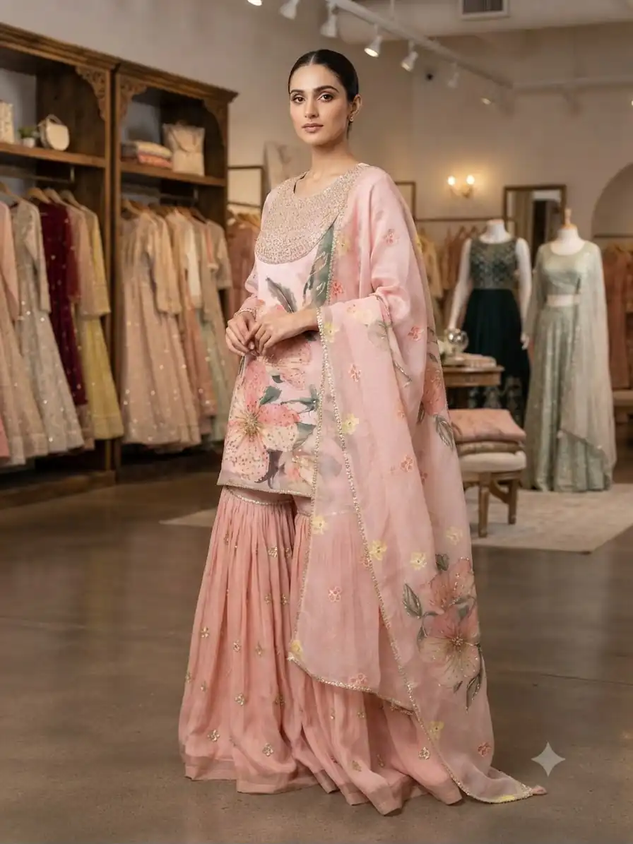 LG 2130 Peach Soft Organza Salwar Suit with Embroidery Work & Cut Work. Available at ₹2399 only. Delivery 4-6 Working Days. Shop now. | Jump Suits, Salwar suit, Designer Suits, Casual Suits, Creative suits, Palazzo Suits, Party Wear Suits, Patiala Suits, Straight Suits