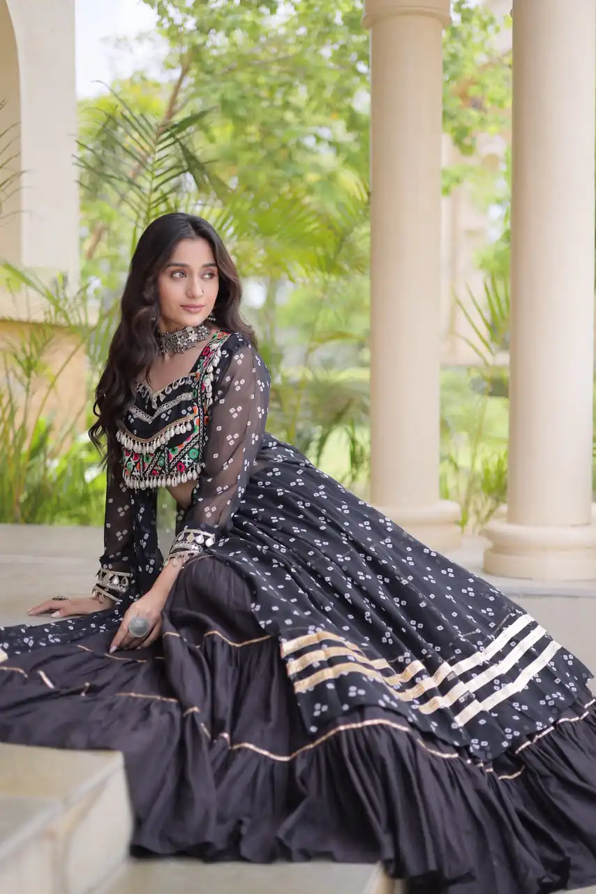 KA 5081 Black| Faux Georgette Lehenga Choli with Embroidery Work & Lace Work. Special Price ₹3099. Delivery 4-6 Working Days. Shop now. | Lehenga, Bollywood Lehenga, Creative Lehenga, Designer Lehenga, Embroidered Lehenga, Party Wear Lehenga