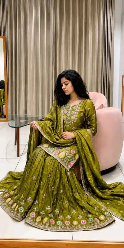 WW 1276 Mehandi Pure Endy Silk Salwar Suit with Embroidery Work & Sequins Work. Exclusive Offer ₹2399. Delivery 4-6 Working Days. Shop now. | Jump Suits, Salwar suit, Designer Suits, Casual Suits, Creative suits, Palazzo Suits, Party Wear Suits, Patiala Suits, Straight Suits