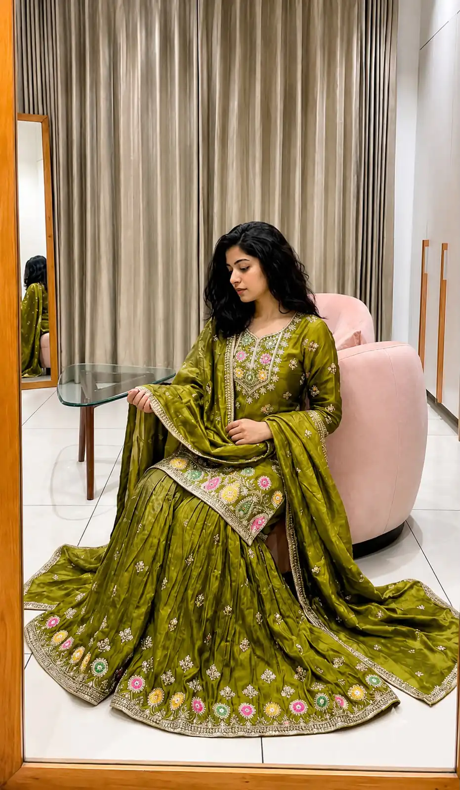 WW 1276 Mehandi Pure Endy Silk Salwar Suit with Embroidery Work & Sequins Work. Exclusive Offer ₹2399. Delivery 4-6 Working Days. Shop now. | Jump Suits, Salwar suit, Designer Suits, Casual Suits, Creative suits, Palazzo Suits, Party Wear Suits, Patiala Suits, Straight Suits