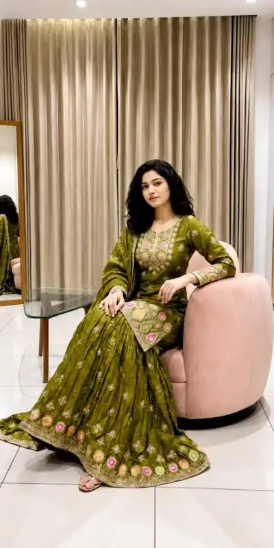 WW 1276 Mehandi Pure Endy Silk Salwar Suit with Embroidery Work & Sequins Work. Exclusive Offer ₹2399. Delivery 4-6 Working Days. Shop now. | Jump Suits, Salwar suit, Designer Suits, Casual Suits, Creative suits, Palazzo Suits, Party Wear Suits, Patiala Suits, Straight Suits
