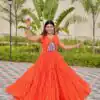 Ram 128 Orange| Faux Georgette Thread Work Gown Embroidery Work & Lace Work. Special Price ₹1749. Delivery 4-6 Working Days. Shop now. | Gowns, Bollywood Gowns, Creative Gowns, Designer Gowns, Embroidered Gowns, Party Wear Gowns