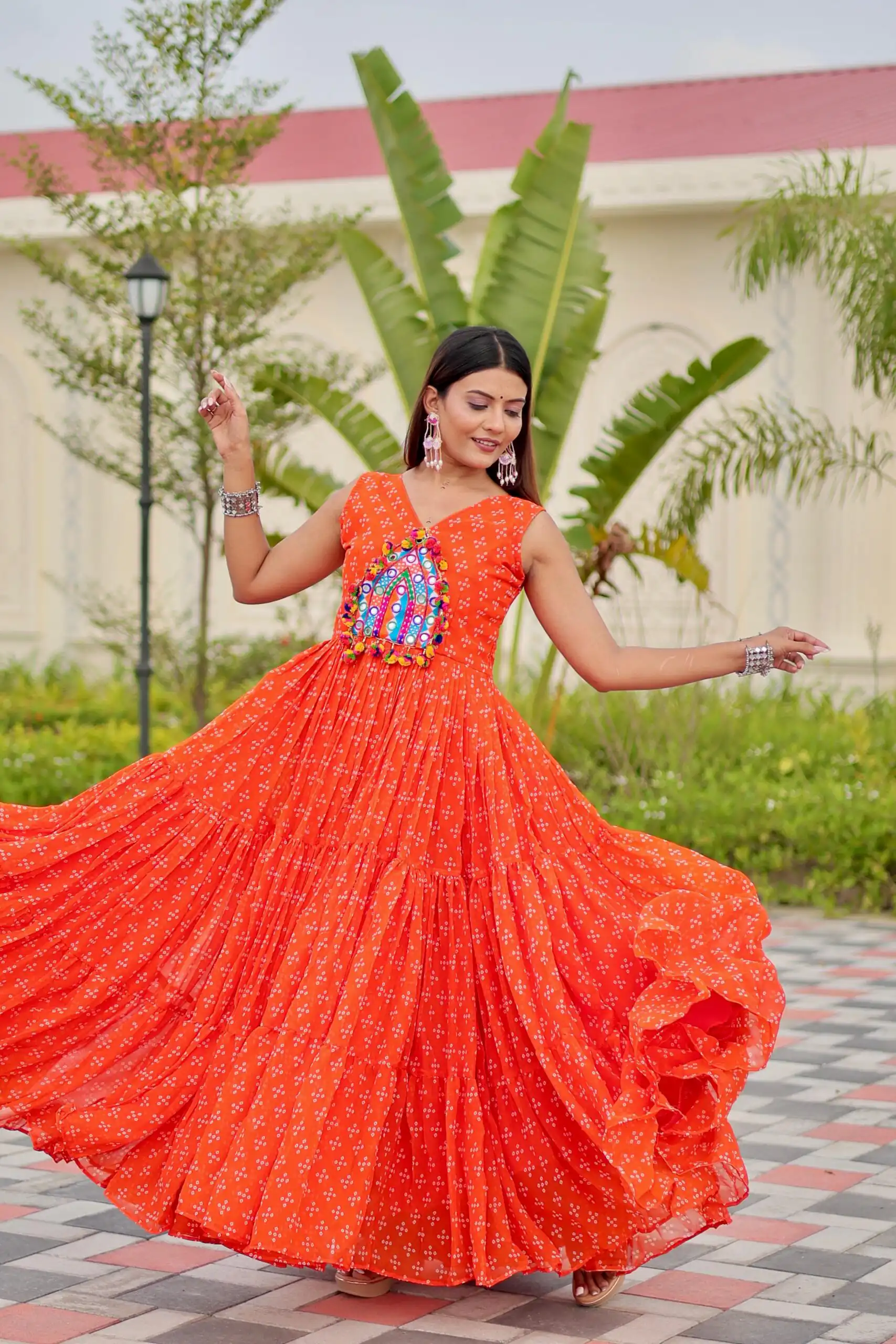 Ram 128 Orange| Faux Georgette Thread Work Gown Embroidery Work & Lace Work. Special Price ₹1749. Delivery 4-6 Working Days. Shop now. | Gowns, Bollywood Gowns, Creative Gowns, Designer Gowns, Embroidered Gowns, Party Wear Gowns