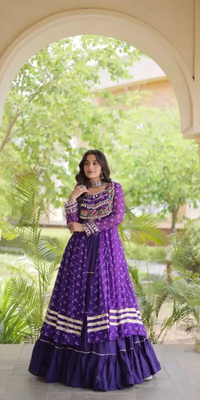 KA 5081 Purple| Faux Georgette Lehenga Choli with Embroidery Work & Lace Work. Special Price ₹3099. Delivery 4-6 Working Days. Shop now. | Lehenga, Bollywood Lehenga, Creative Lehenga, Designer Lehenga, Embroidered Lehenga, Party Wear Lehenga