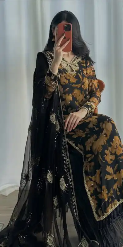 SRK 5366 Black l Faux Georgette Salwar Suit with Mirror Work & Embroidery Work. Get it for ₹2349. Delivery 4-6 Working Days. Shop now. | Jump Suits, Salwar suit, Designer Suits, Casual Suits, Creative suits, Palazzo Suits, Party Wear Suits, Patiala Suits, Straight Suits