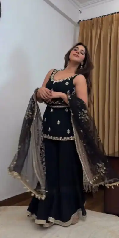 KD 1594 Black Faux Georgette Salwar Suit with Mirror Work & Embroidery Work. Get it for ₹2349. Delivery 4-6 Working Days. Shop now. | Jump Suits, Salwar suit, Designer Suits, Casual Suits, Creative suits, Palazzo Suits, Party Wear Suits, Patiala Suits, Straight Suits