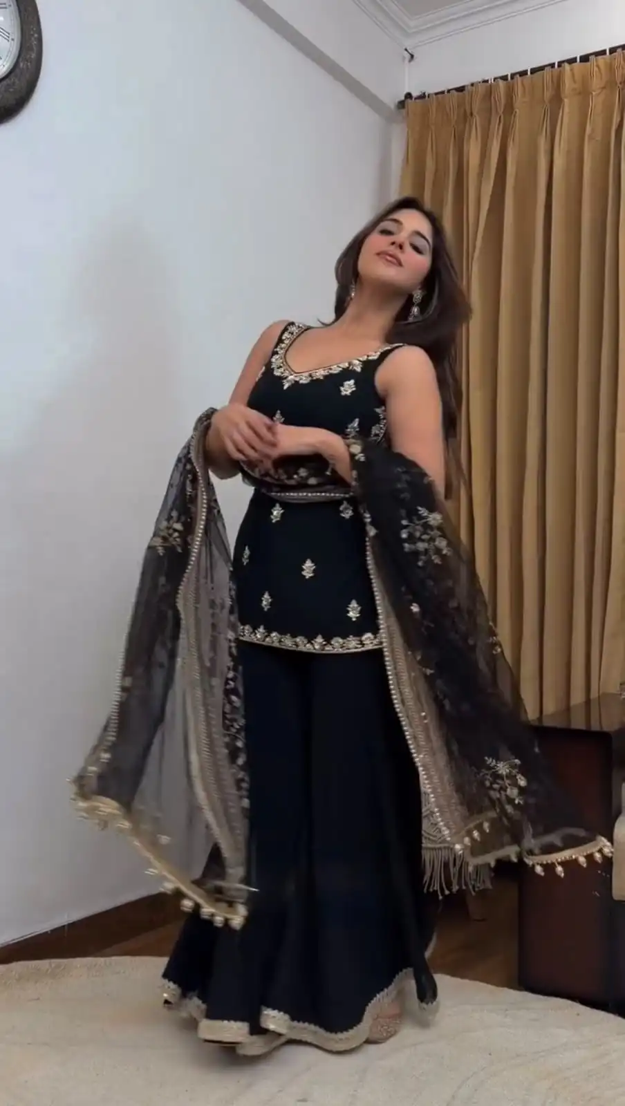 KD 1594 Black Faux Georgette Salwar Suit with Mirror Work & Embroidery Work. Get it for ₹2349. Delivery 4-6 Working Days. Shop now. | Jump Suits, Salwar suit, Designer Suits, Casual Suits, Creative suits, Palazzo Suits, Party Wear Suits, Patiala Suits, Straight Suits
