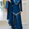 JF 054 Blue Color Roman Silk Salwar Suit with Embroidery Work. Available at ₹2399 only. Delivery 4-6 Working Days. Shop now. | Jump Suits, Salwar suit, Designer Suits, Casual Suits, Creative suits, Palazzo Suits, Party Wear Suits, Patiala Suits, Straight Suits