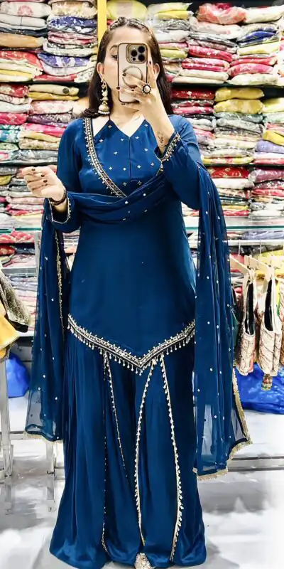 JF 054 Blue Color Roman Silk Salwar Suit with Embroidery Work. Available at ₹2399 only. Delivery 4-6 Working Days. Shop now. | Jump Suits, Salwar suit, Designer Suits, Casual Suits, Creative suits, Palazzo Suits, Party Wear Suits, Patiala Suits, Straight Suits