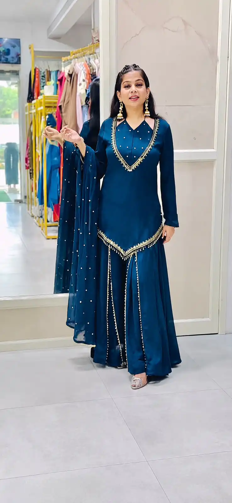 JF 054 Blue Color Roman Silk Salwar Suit with Embroidery Work. Available at ₹2399 only. Delivery 4-6 Working Days. Shop now. | Jump Suits, Salwar suit, Designer Suits, Casual Suits, Creative suits, Palazzo Suits, Party Wear Suits, Patiala Suits, Straight Suits