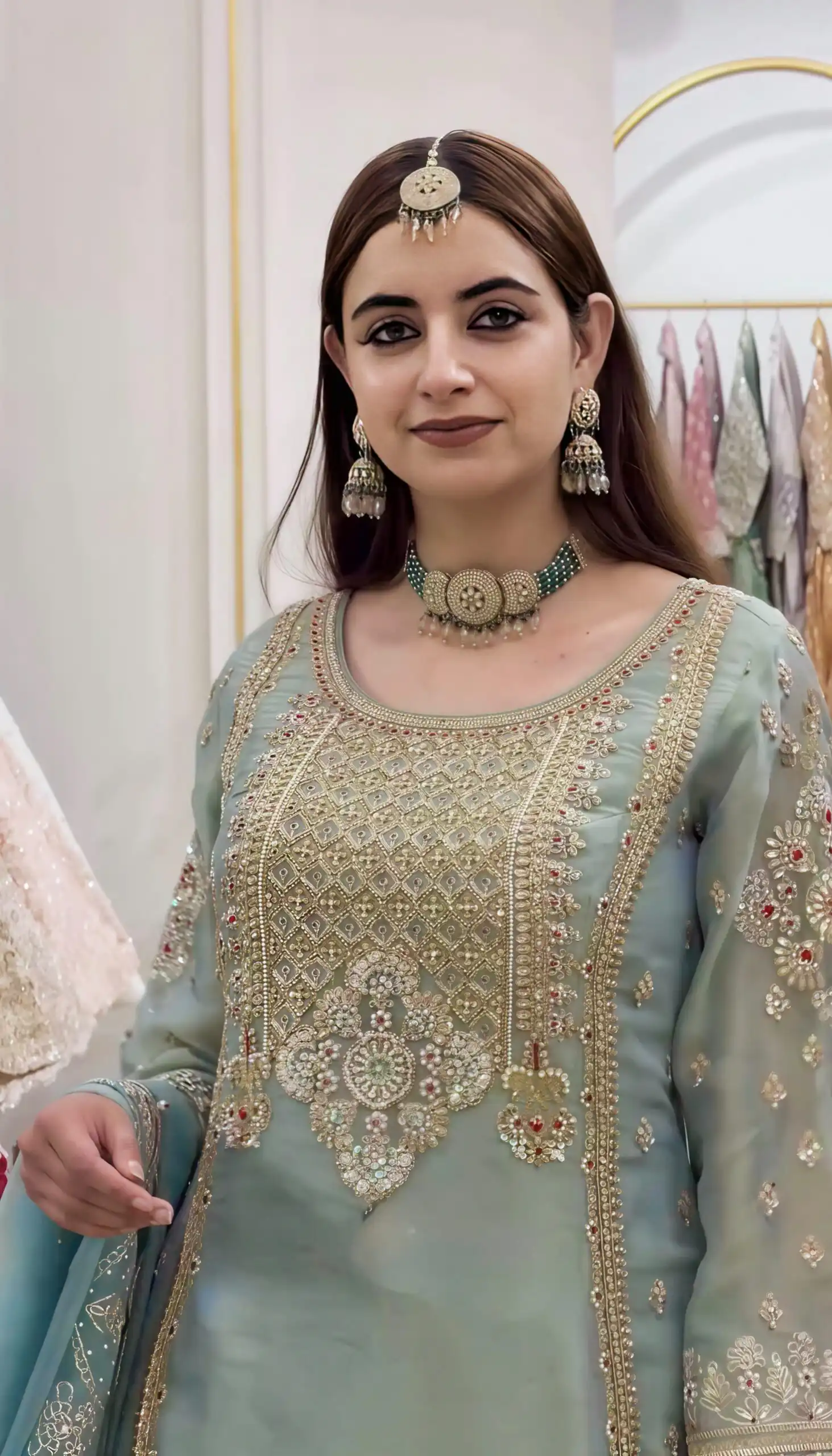 NSR 904 Dusty Blue Faux Georgette Salwar Suit with Mirror Work & Embroidery Work. Get it for ₹2399. Delivery 4-6 Working Days. Shop now. | Jump Suits, Salwar suit, Designer Suits, Casual Suits, Creative suits, Palazzo Suits, Party Wear Suits, Patiala Suits, Straight Suits