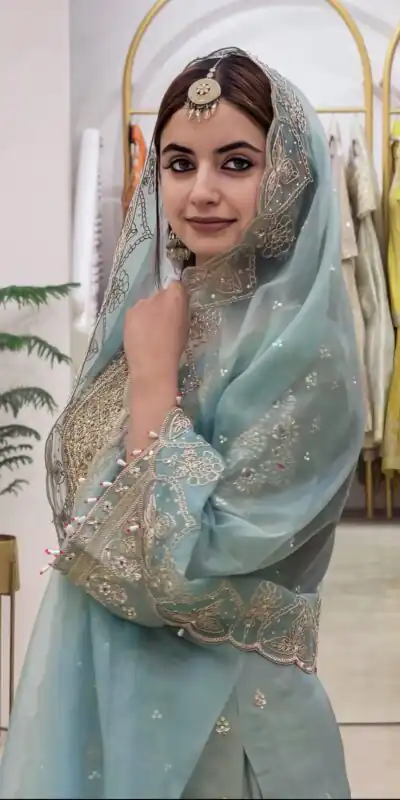 NSR 904 Dusty Blue Faux Georgette Salwar Suit with Mirror Work & Embroidery Work. Get it for ₹2399. Delivery 4-6 Working Days. Shop now. | Jump Suits, Salwar suit, Designer Suits, Casual Suits, Creative suits, Palazzo Suits, Party Wear Suits, Patiala Suits, Straight Suits