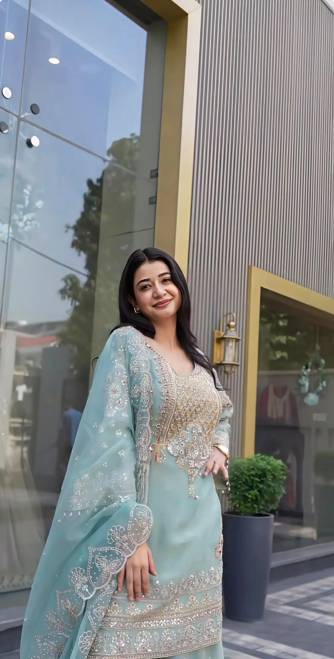 NSR 904 Dusty Blue Faux Georgette Salwar Suit with Mirror Work & Embroidery Work. Get it for ₹2399. Delivery 4-6 Working Days. Shop now. | Jump Suits, Salwar suit, Designer Suits, Casual Suits, Creative suits, Palazzo Suits, Party Wear Suits, Patiala Suits, Straight Suits