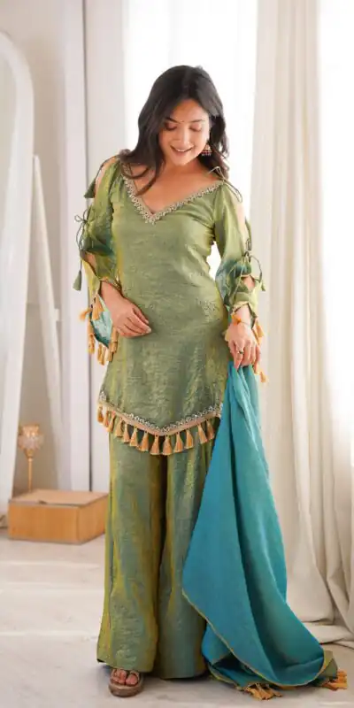 SRK 5357 Green Doremon Crush Salwar Suit Perfect for Wedding, Party, Traditional Day, Baisakhi, Karwa Chauth – . Exclusive Offer ₹2099. Delive | Jump Suits, Salwar suit, Designer Suits, Casual Suits, Creative suits, Palazzo Suits, Party Wear Suits, Patiala Suits, Straight Suits
