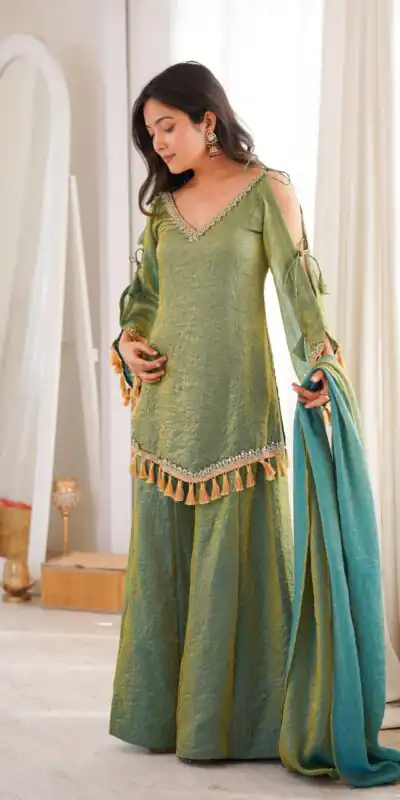 SRK 5357 Green Doremon Crush Salwar Suit Perfect for Wedding, Party, Traditional Day, Baisakhi, Karwa Chauth – . Exclusive Offer ₹2099. Delive | Jump Suits, Salwar suit, Designer Suits, Casual Suits, Creative suits, Palazzo Suits, Party Wear Suits, Patiala Suits, Straight Suits