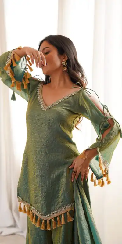 SRK 5357 Green Doremon Crush Salwar Suit Perfect for Wedding, Party, Traditional Day, Baisakhi, Karwa Chauth – . Exclusive Offer ₹2099. Delive | Jump Suits, Salwar suit, Designer Suits, Casual Suits, Creative suits, Palazzo Suits, Party Wear Suits, Patiala Suits, Straight Suits