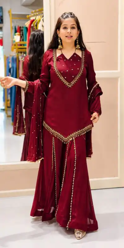 JF 054 Maroon Color Roman Silk Salwar Suit with Embroidery Work. Available at ₹2399 only. Delivery 4-6 Working Days. Shop now. | Jump Suits, Salwar suit, Designer Suits, Casual Suits, Creative suits, Palazzo Suits, Party Wear Suits, Patiala Suits, Straight Suits