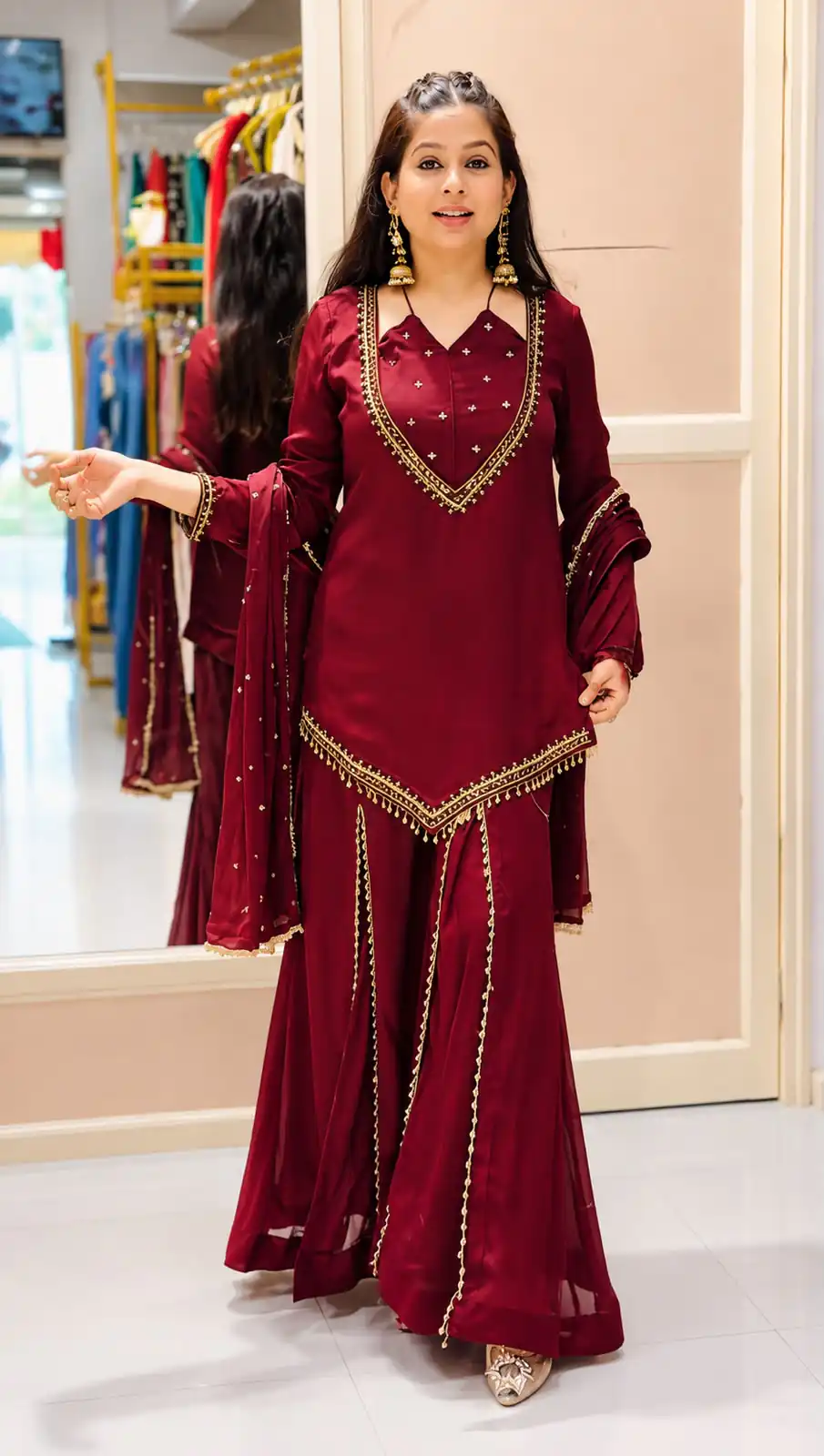 JF 054 Maroon Color Roman Silk Salwar Suit with Embroidery Work. Available at ₹2399 only. Delivery 4-6 Working Days. Shop now. | Jump Suits, Salwar suit, Designer Suits, Casual Suits, Creative suits, Palazzo Suits, Party Wear Suits, Patiala Suits, Straight Suits