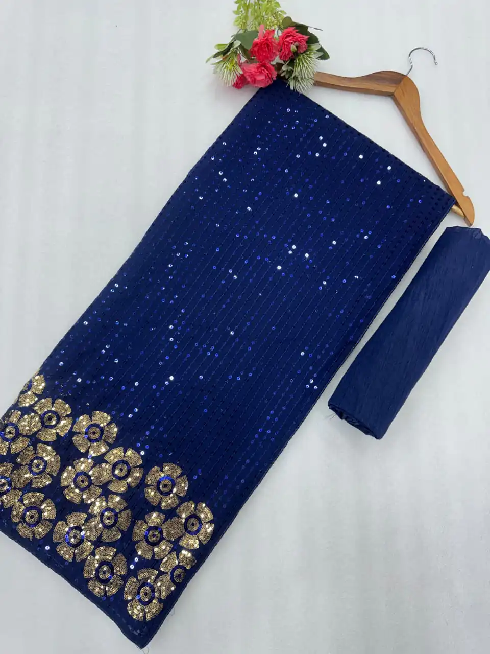 DF 3459 Navy Blue in Faux Georgette Zari Work & Embroidery Work Saree. Special Price ₹1899. Delivery 4-6 Working Days. Shop now. | Sarees, Bollywood Sarees, Creative Sarees, Designer Sarees, Embroidered Sarees, Ethnic Saree, Modern Digital sarees, Party Wear Sarees