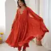 JF 056 Orange Faux Georgette Salwar Suit with Mirror Work & Embroidery Work. Get it for ₹2349. Delivery 4-6 Working Days. Shop now. | Jump Suits, Salwar suit, Designer Suits, Casual Suits, Creative suits, Palazzo Suits, Party Wear Suits, Patiala Suits, Straight Suits