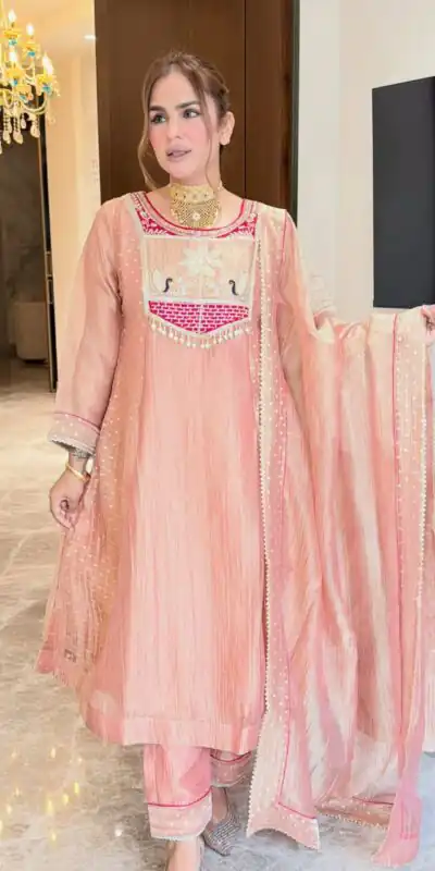 WW 1281 Peach in Salsa Silk Embroidery Work & Sequins Work Salwar Suit . Get it for ₹2899. Delivery 4-6 Working Days. Shop now. | Jump Suits, Salwar suit, Designer Suits, Casual Suits, Creative suits, Palazzo Suits, Party Wear Suits, Patiala Suits, Straight Suits
