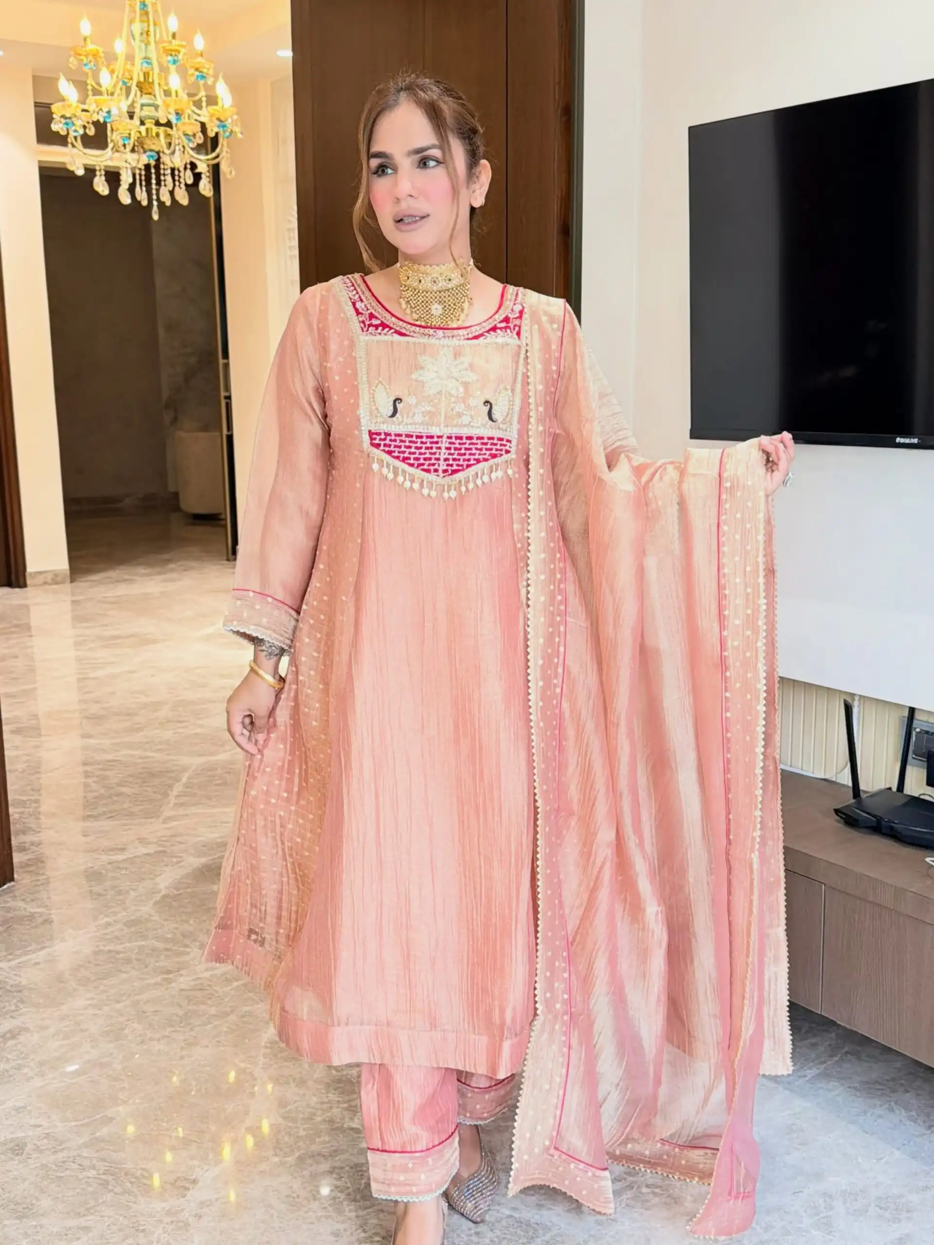 WW 1281 Peach in Salsa Silk Embroidery Work & Sequins Work Salwar Suit . Get it for ₹2899. Delivery 4-6 Working Days. Shop now. | Jump Suits, Salwar suit, Designer Suits, Casual Suits, Creative suits, Palazzo Suits, Party Wear Suits, Patiala Suits, Straight Suits