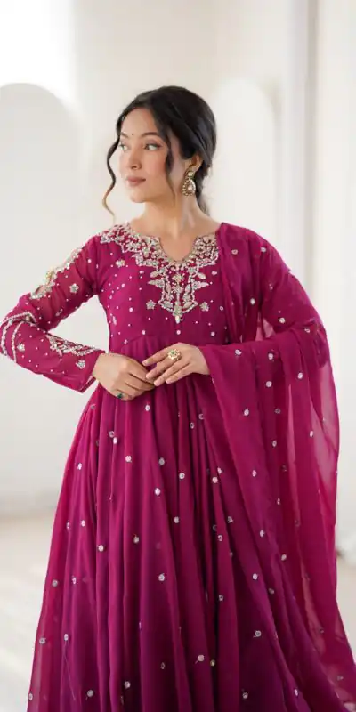 JF 056 Pink Faux Georgette Salwar Suit with Mirror Work & Embroidery Work. Get it for ₹2349. Delivery 4-6 Working Days. Shop now. | Jump Suits, Salwar suit, Designer Suits, Casual Suits, Creative suits, Palazzo Suits, Party Wear Suits, Patiala Suits, Straight Suits
