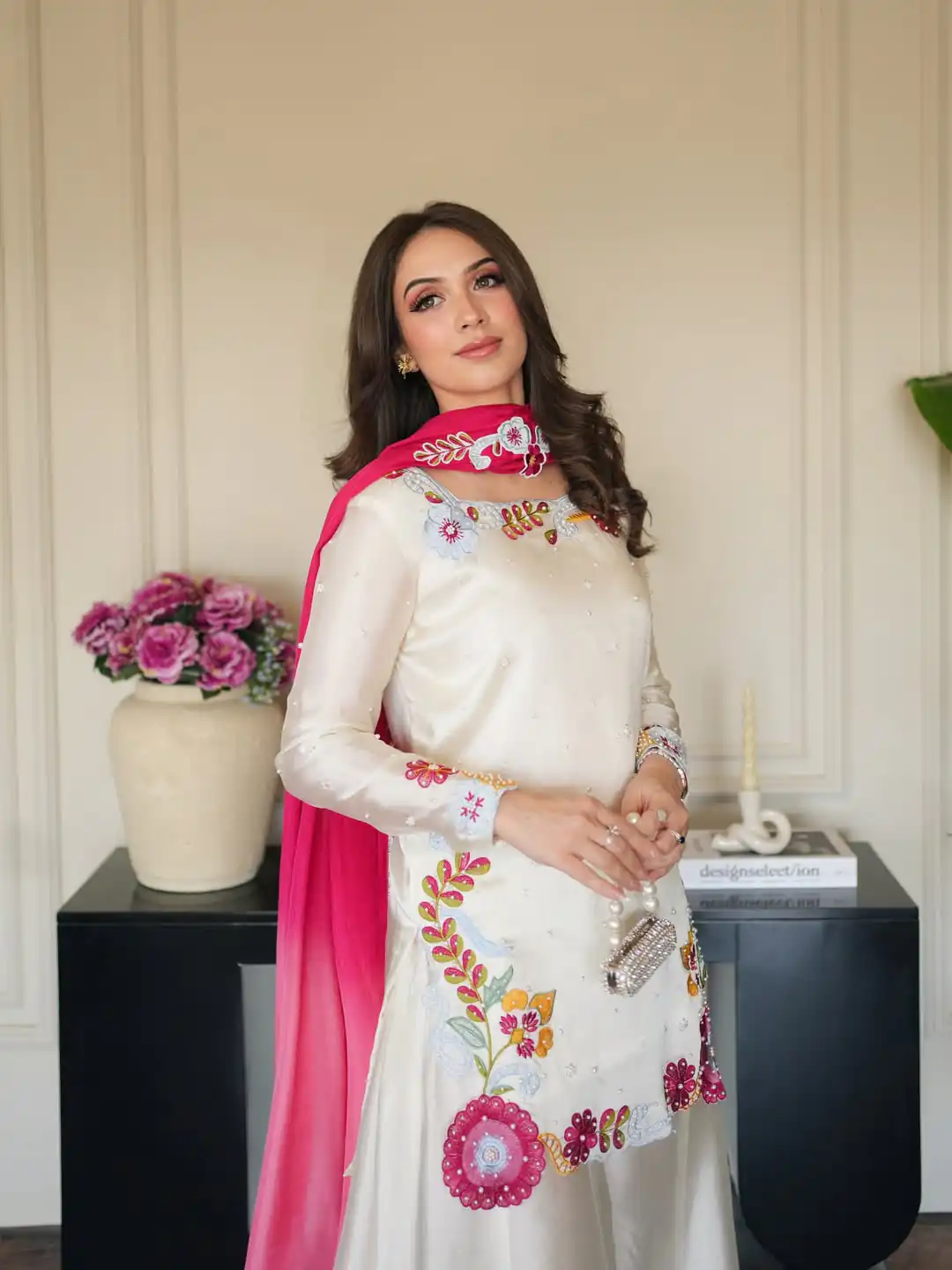 VLM 338 White Color Roman Silk Salwar Suit with Embroidery Work. Available at ₹2499 only. Delivery 4-6 Working Days. Shop now. | Jump Suits, Salwar suit, Designer Suits, Casual Suits, Creative suits, Palazzo Suits, Party Wear Suits, Patiala Suits, Straight Suits