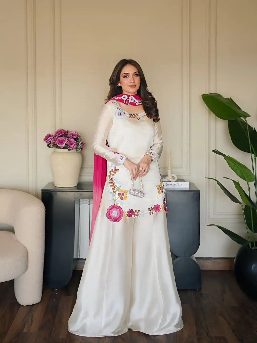 VLM 338 White Color Roman Silk Salwar Suit with Embroidery Work. Available at ₹2499 only. Delivery 4-6 Working Days. Shop now. | Jump Suits, Salwar suit, Designer Suits, Casual Suits, Creative suits, Palazzo Suits, Party Wear Suits, Patiala Suits, Straight Suits
