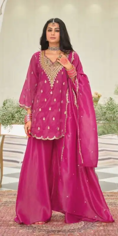 ST 243 Pink Color Natural Crep Salwar Suit with Embroidery Work. Wedding, Party, Festive, Best Price ₹2199. Delivery 4-6 Working Days. Shop now. | Jump Suits, Salwar suit, Designer Suits, Casual Suits, Creative suits, Palazzo Suits, Party Wear Suits, Patiala Suits, Straight Suits