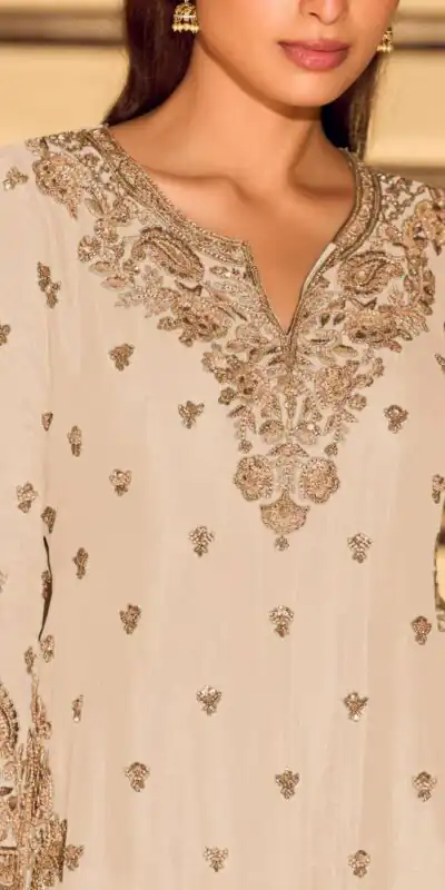 ZB 5067 White Chinon Silk Salwar Suit Perfect for Wedding, Party, Ganesh Chaturthi, Baby Shower, Makar Sankranti – . Affordable Price ₹2399. /- | Jump Suits, Salwar suit, Designer Suits, Casual Suits, Creative suits, Palazzo Suits, Party Wear Suits, Patiala Suits, Straight Suits