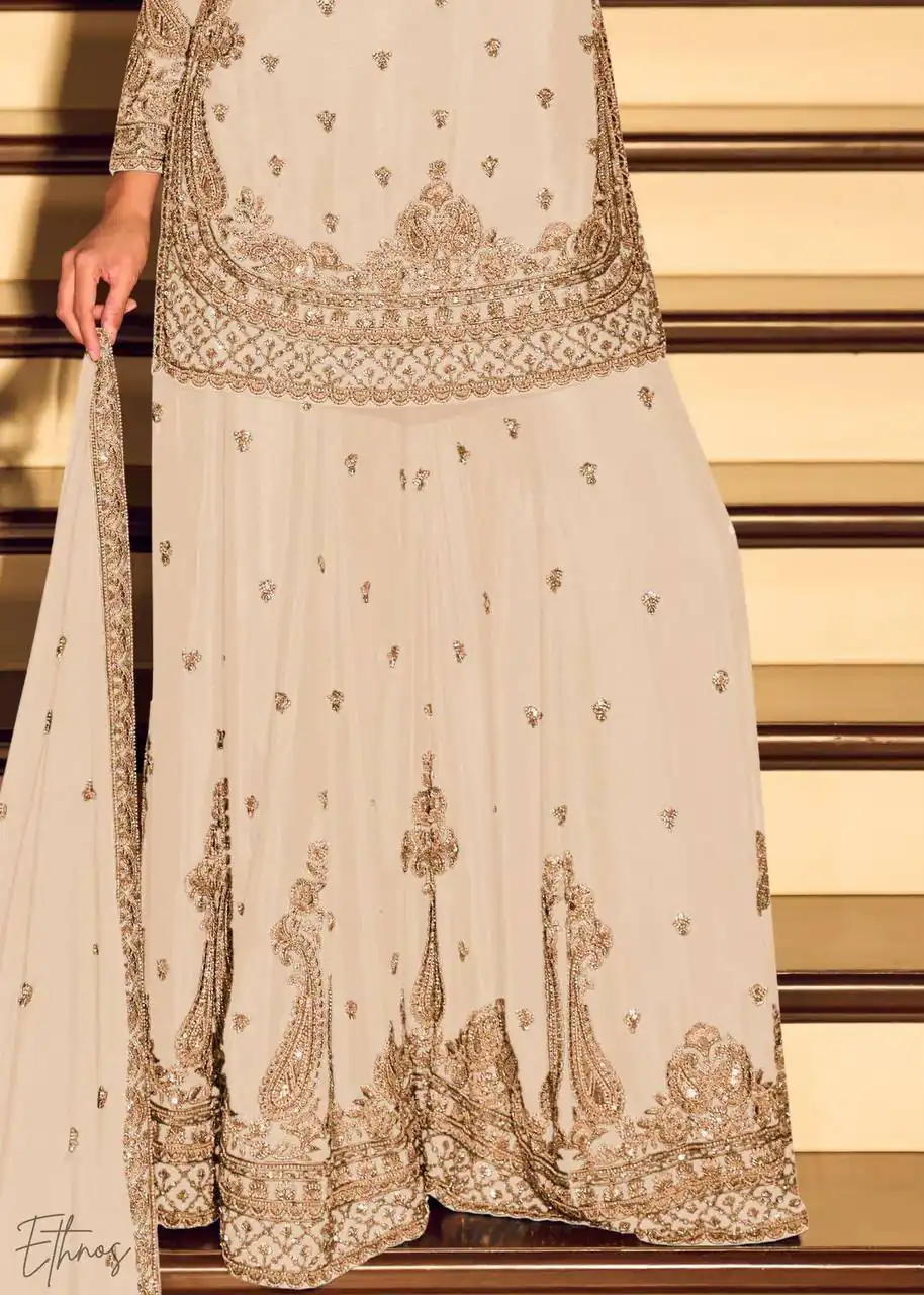 ZB 5067 White Chinon Silk Salwar Suit Perfect for Wedding, Party, Ganesh Chaturthi, Baby Shower, Makar Sankranti – . Affordable Price ₹2399. /- | Jump Suits, Salwar suit, Designer Suits, Casual Suits, Creative suits, Palazzo Suits, Party Wear Suits, Patiala Suits, Straight Suits