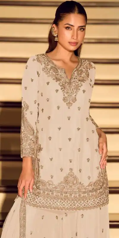 ZB 5067 White Chinon Silk Salwar Suit Perfect for Wedding, Party, Ganesh Chaturthi, Baby Shower, Makar Sankranti – . Affordable Price ₹2399. /- | Jump Suits, Salwar suit, Designer Suits, Casual Suits, Creative suits, Palazzo Suits, Party Wear Suits, Patiala Suits, Straight Suits