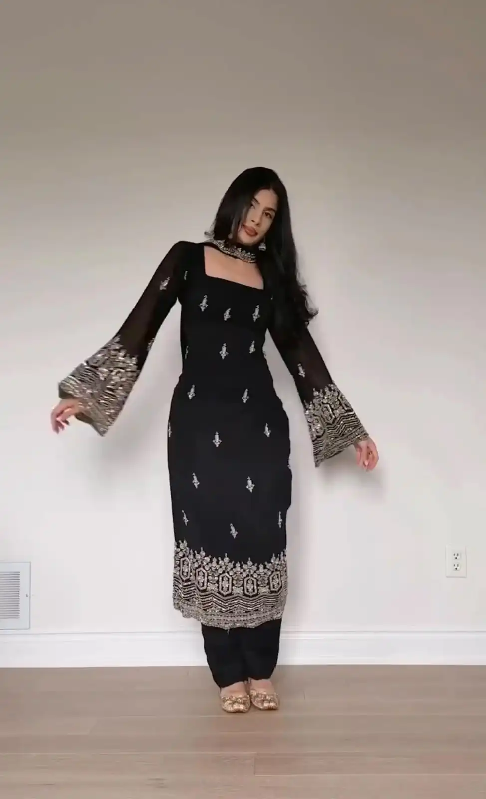 ST 1146 Black in Faux Georgette Embroidery Work Salwar Suit . Available at ₹2099 only. Delivery 4-6 Working Days. Shop now. | Jump Suits, Salwar suit, Designer Suits, Casual Suits, Creative suits, Palazzo Suits, Party Wear Suits, Patiala Suits, Straight Suits