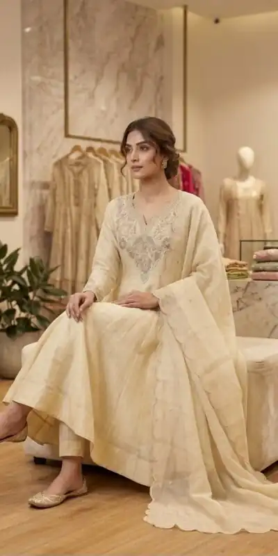 LG 2135 Off White in Cos Moss Mirror Work & Embroidery Work Salwar Suit . Festive Deal ₹2799. Delivery 4-6 Working Days. Shop now. | Jump Suits, Salwar suit, Designer Suits, Casual Suits, Creative suits, Palazzo Suits, Party Wear Suits, Patiala Suits, Straight Suits