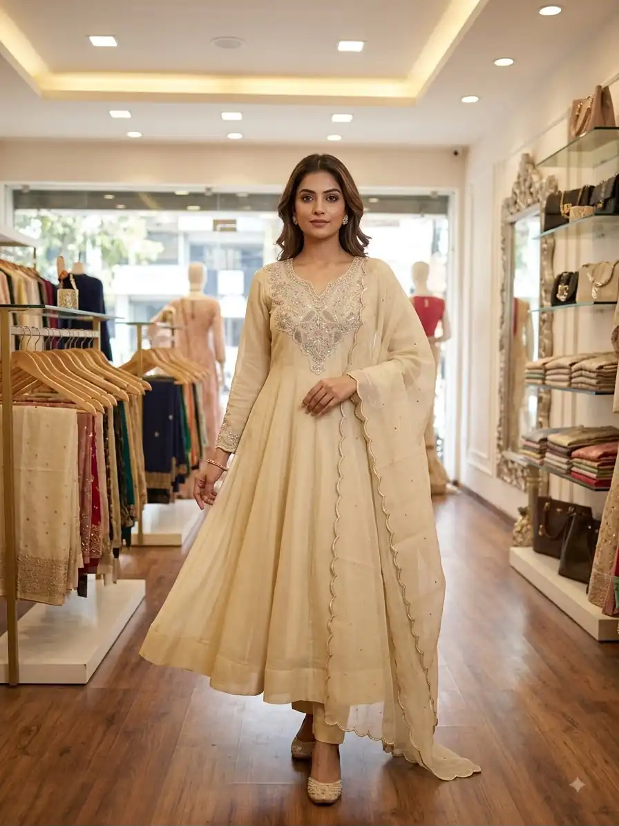 LG 2135 Off White in Cos Moss Mirror Work & Embroidery Work Salwar Suit . Festive Deal ₹2799. Delivery 4-6 Working Days. Shop now. | Jump Suits, Salwar suit, Designer Suits, Casual Suits, Creative suits, Palazzo Suits, Party Wear Suits, Patiala Suits, Straight Suits