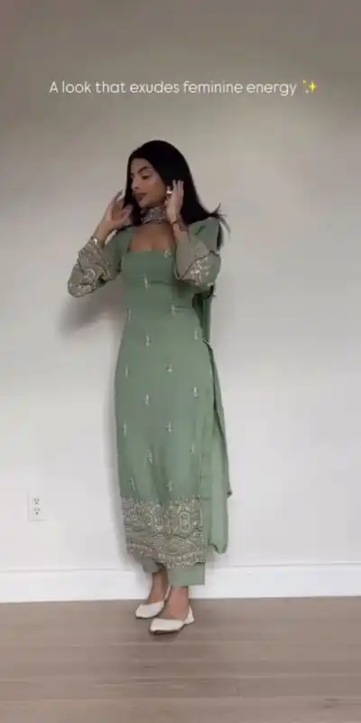 ST 1146 Pista in Faux Georgette Embroidery Work Salwar Suit . Available at ₹2099 only. Delivery 4-6 Working Days. Shop now. | Jump Suits, Salwar suit, Designer Suits, Casual Suits, Creative suits, Palazzo Suits, Party Wear Suits, Patiala Suits, Straight Suits