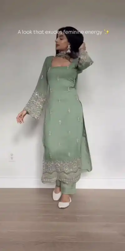 ST 1146 Pista in Faux Georgette Embroidery Work Salwar Suit . Available at ₹2099 only. Delivery 4-6 Working Days. Shop now. | Jump Suits, Salwar suit, Designer Suits, Casual Suits, Creative suits, Palazzo Suits, Party Wear Suits, Patiala Suits, Straight Suits