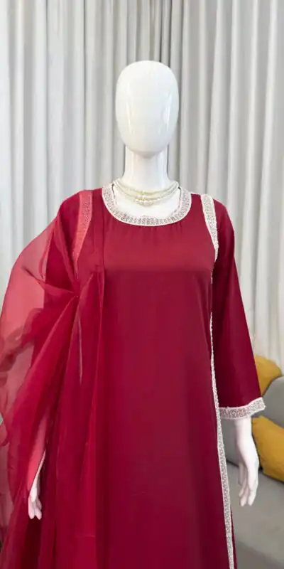 RTC 5999 Maroon in Color Natural Crepe Embroidery Work Salwar Suit . Affordable Price ₹1899. Delivery 4-6 Working Days. Shop now. | Jump Suits, Salwar suit, Designer Suits, Casual Suits, Creative suits, Palazzo Suits, Party Wear Suits, Patiala Suits, Straight Suits