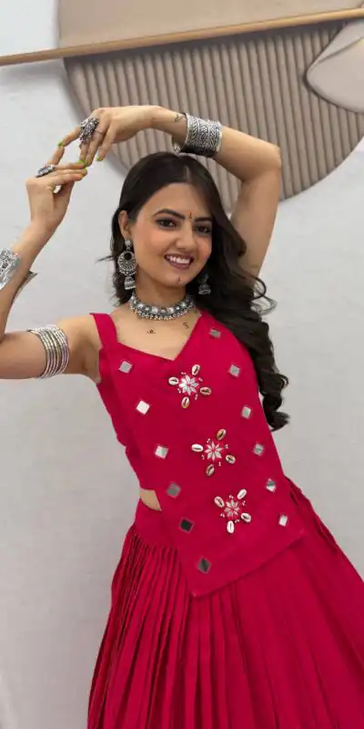 PC 581 Pink Color Pure Cotton Lehenga Choli with Cowrie Work. Festive Deal ₹2999. Delivery 4-6 Working Days. Online Shop now. | Lehenga, Bollywood Lehenga, Creative Lehenga, Designer Lehenga, Embroidered Lehenga, Party Wear Lehenga