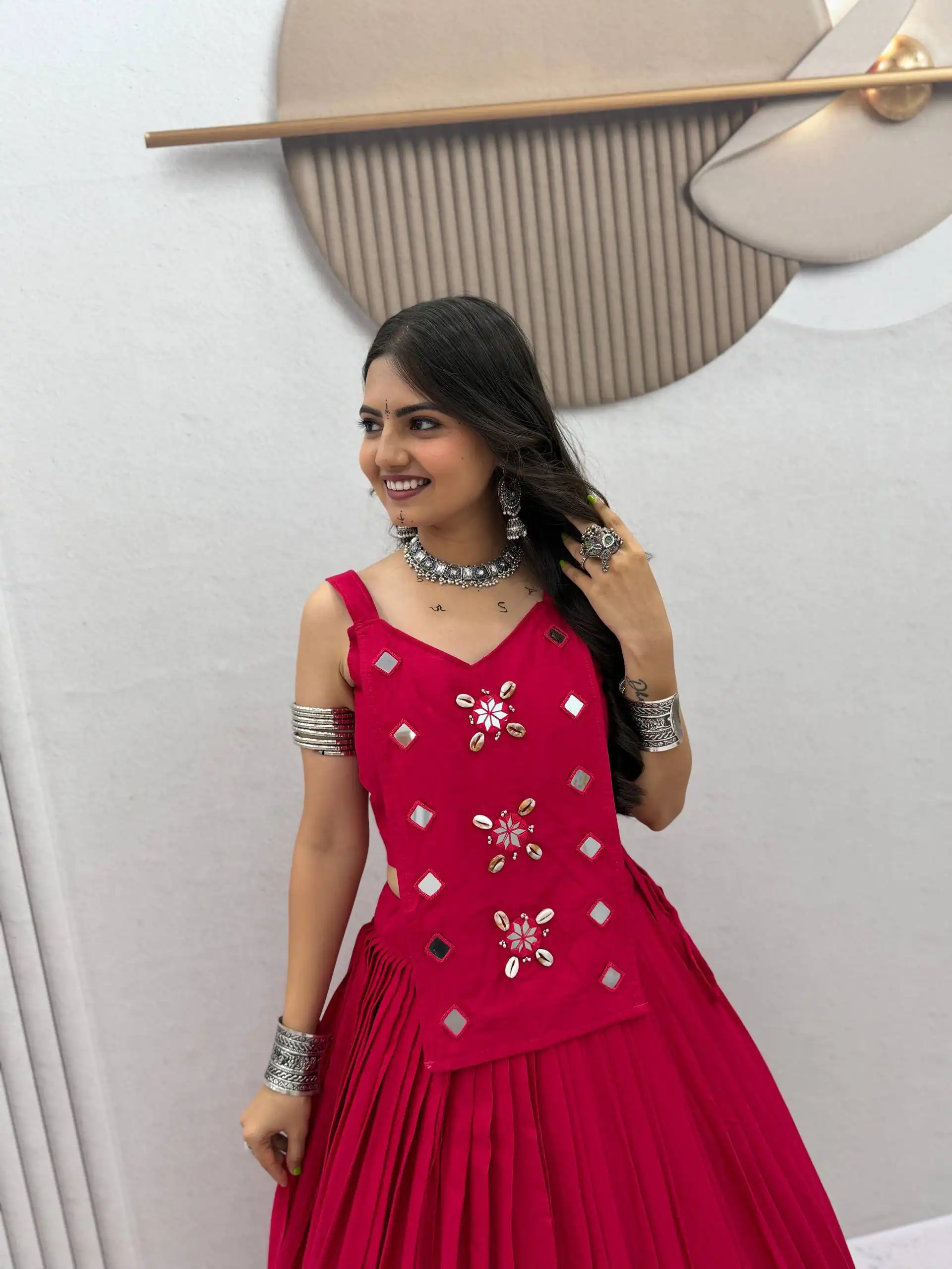 PC 581 Pink Color Pure Cotton Lehenga Choli with Cowrie Work. Festive Deal ₹2999. Delivery 4-6 Working Days. Online Shop now. | Lehenga, Bollywood Lehenga, Creative Lehenga, Designer Lehenga, Embroidered Lehenga, Party Wear Lehenga