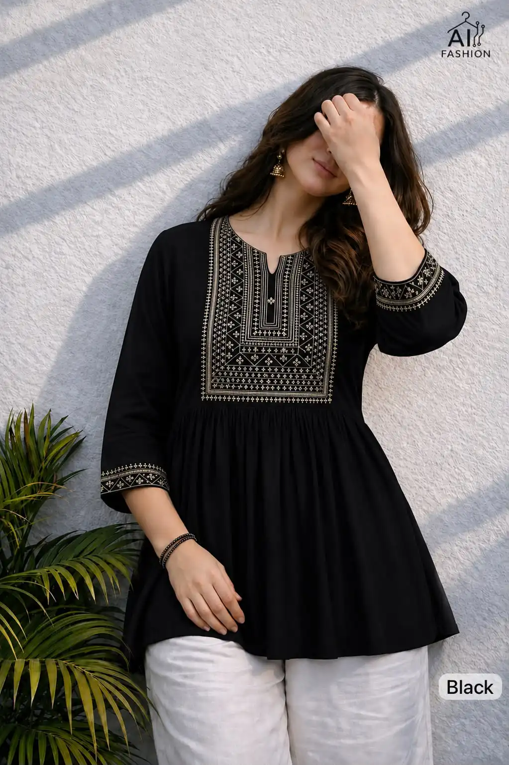 Adaa 2.0 Black Colour Rayon Cotton Kurti with Embroidery Work. Introductory Price ₹1549. Delivery 4-6 Working Days. Shop now. | Kurti, Bollywood Kurti, Creative Kurtis, Designer Kurti, Party Wear Kurti, Selfie Kurti