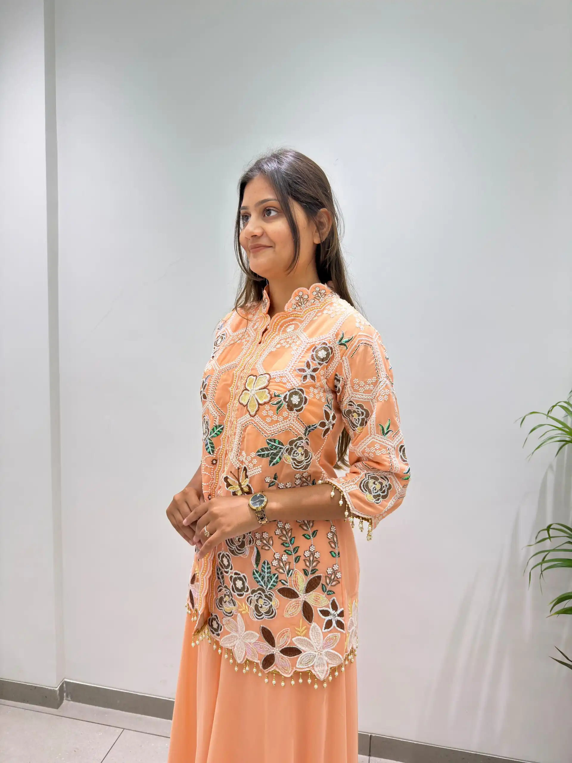 BE 492 Peach in Fox Georgette. Sequins Work & Embroidery Work Salwar Suit Special Price ₹2299. Delivery 4-6 Working Days. Shop now. | Jump Suits, Salwar suit, Designer Suits, Casual Suits, Creative suits, Palazzo Suits, Party Wear Suits, Patiala Suits, Straight Suits