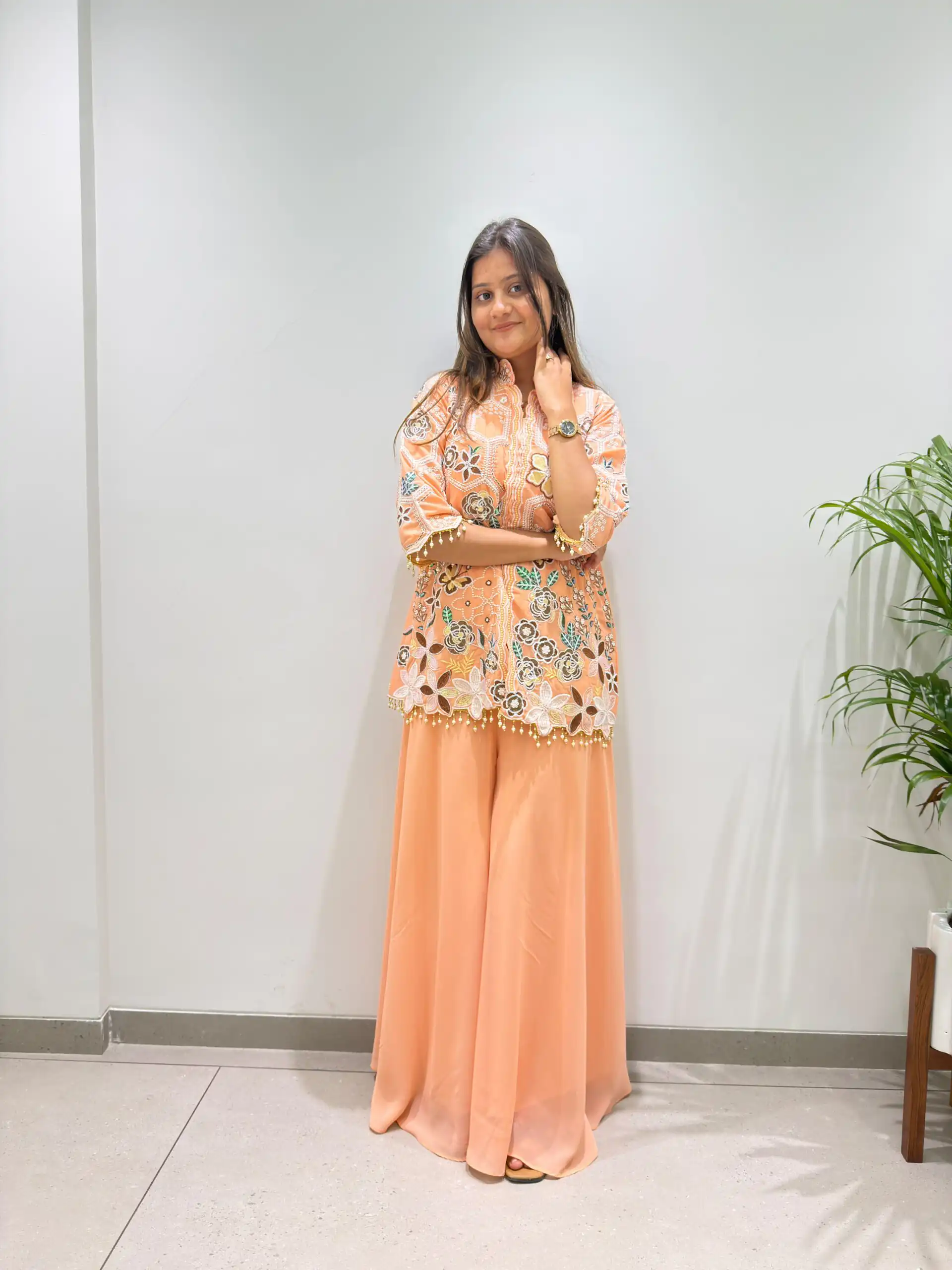 BE 492 Peach in Fox Georgette. Sequins Work & Embroidery Work Salwar Suit Special Price ₹2299. Delivery 4-6 Working Days. Shop now. | Jump Suits, Salwar suit, Designer Suits, Casual Suits, Creative suits, Palazzo Suits, Party Wear Suits, Patiala Suits, Straight Suits