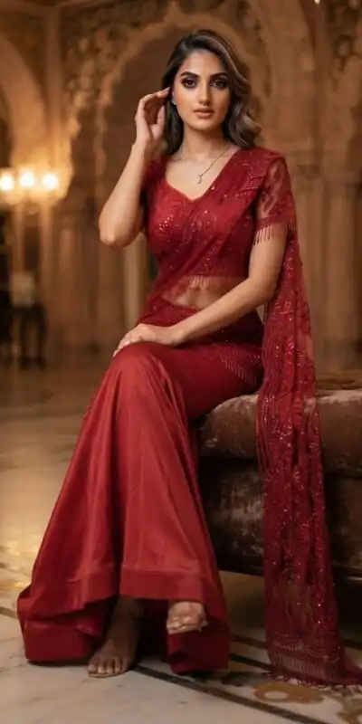 LG 2127 Red Crap Silk Saree with Sequins Work & Embroidery Work. Festive Deal ₹2799. Delivery 4-6 Working Days. Shop now. | Sarees, Bollywood Sarees, Creative Sarees, Designer Sarees, Embroidered Sarees, Ethnic Saree, Modern Digital sarees, Party Wear Sarees