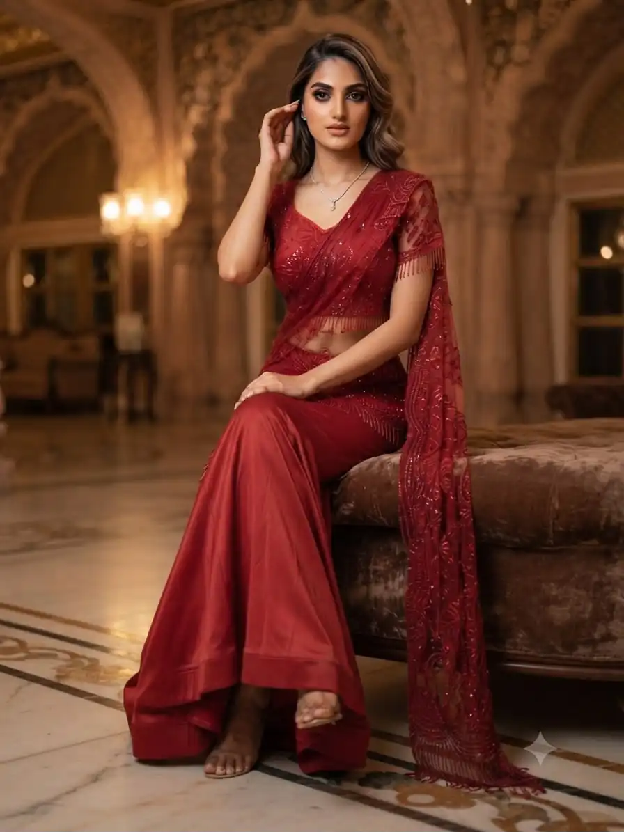 LG 2127 Red Crap Silk Saree with Sequins Work & Embroidery Work. Festive Deal ₹2799. Delivery 4-6 Working Days. Shop now. | Sarees, Bollywood Sarees, Creative Sarees, Designer Sarees, Embroidered Sarees, Ethnic Saree, Modern Digital sarees, Party Wear Sarees
